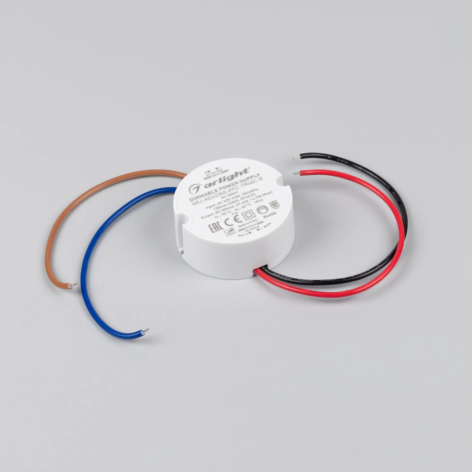 Блок питания ARJ-KE42350-PFC-TRIAC-R (15W, 350mA) (Arlight, IP44 Пластик, 5 лет) - Изображение