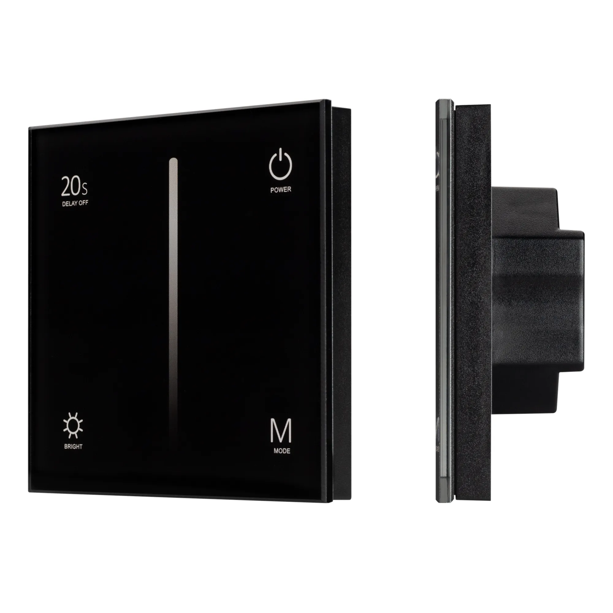 Панель SMART-P6-DIM-G-IN Black (12-24V, 4x3A, Sens, 2.4G) (Arlight, IP20 Пластик, 5 лет) - Изображение