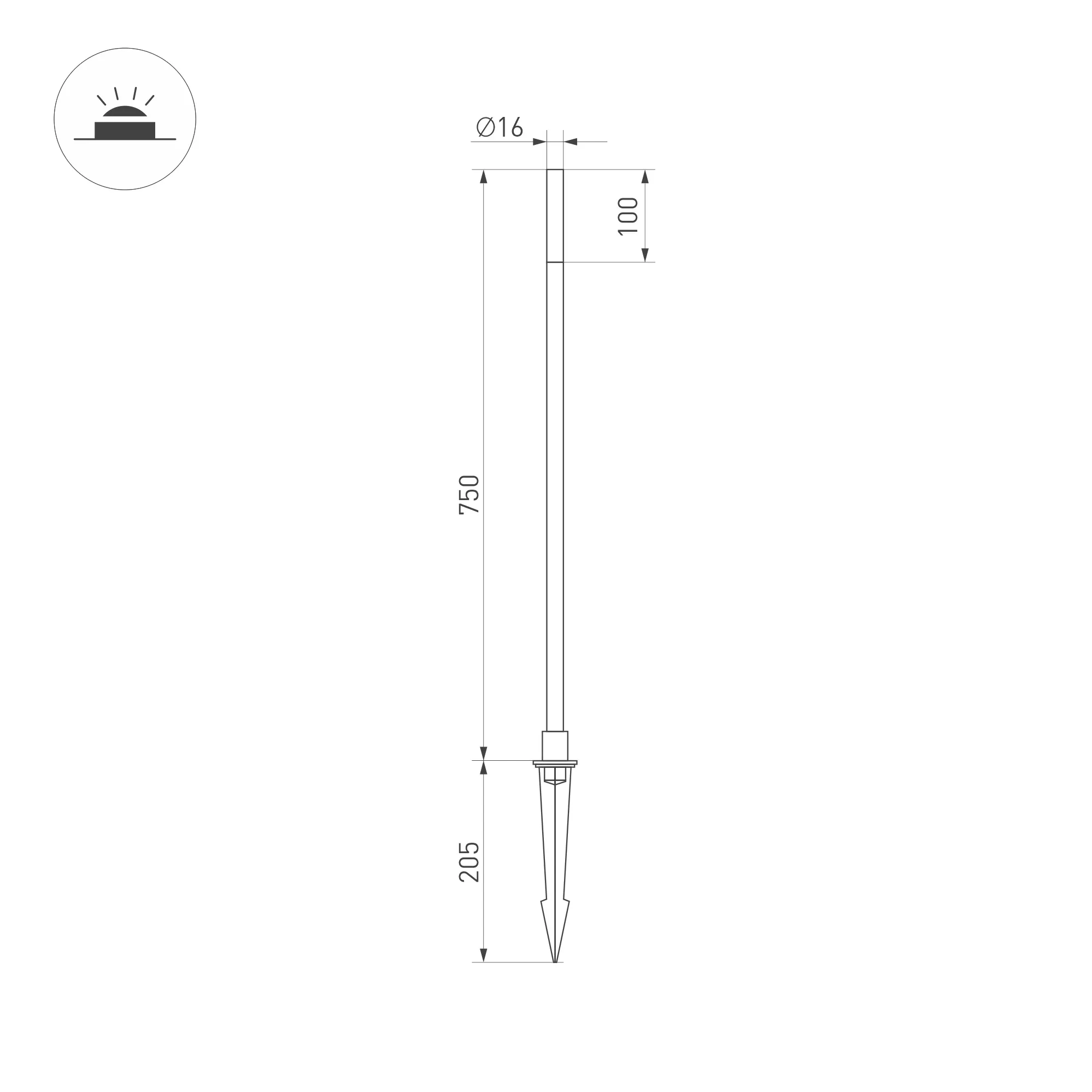 Светильник KT-CANNA-L750-1W Warm3000 (DG, 110 deg, 24V) (Arlight, IP65 Металл, 3 года) - Изображение