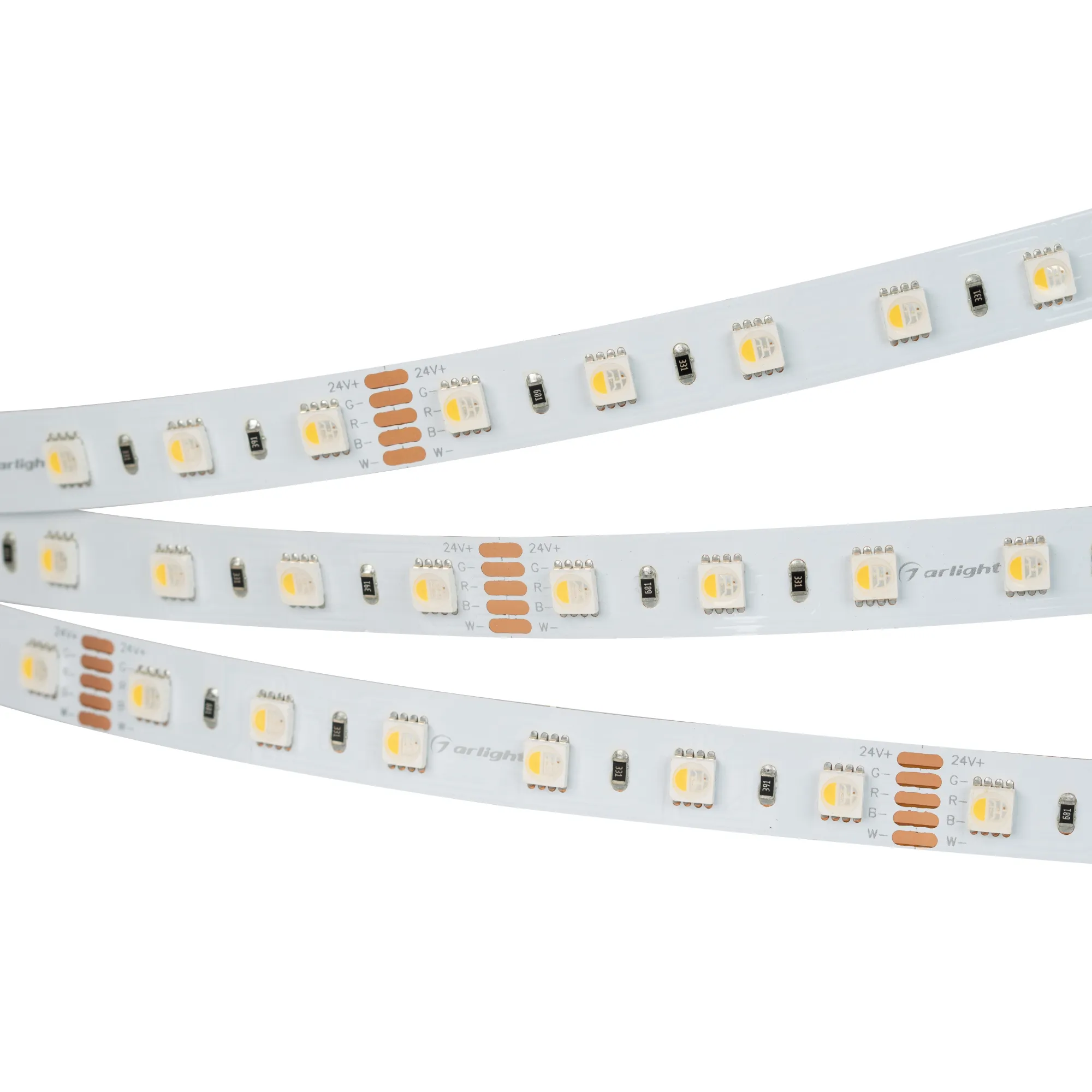 Лента RT 2-5000 24V RGBW-One Day 2x (5060, 300 LED, LUX) (Arlight, 19.2 Вт/м, IP20) - Изображение