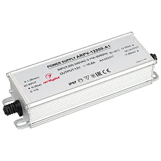 Блок питания ARPV-12200-A1 (12V, 16.6A, 200W) (Arlight, IP67 Металл, 3 года) - Изображение