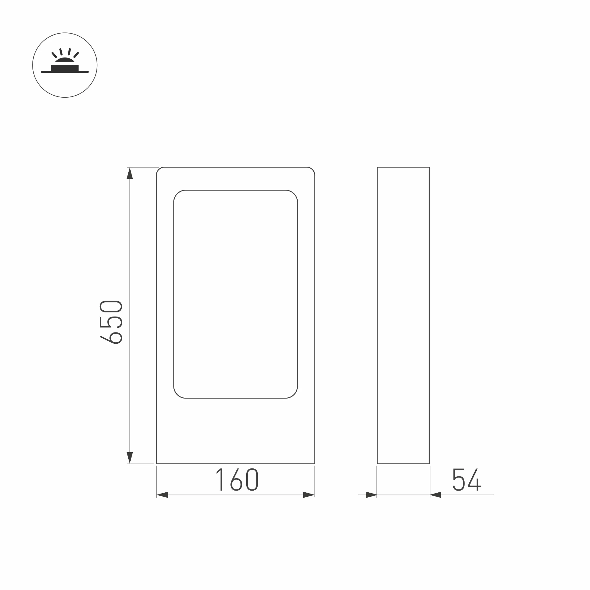 Светильник LGD-PATH-FRAME-H650-7W Warm3000 (BK, 100 deg, 230V) (Arlight, IP65 Металл, 3 года) - Изображение