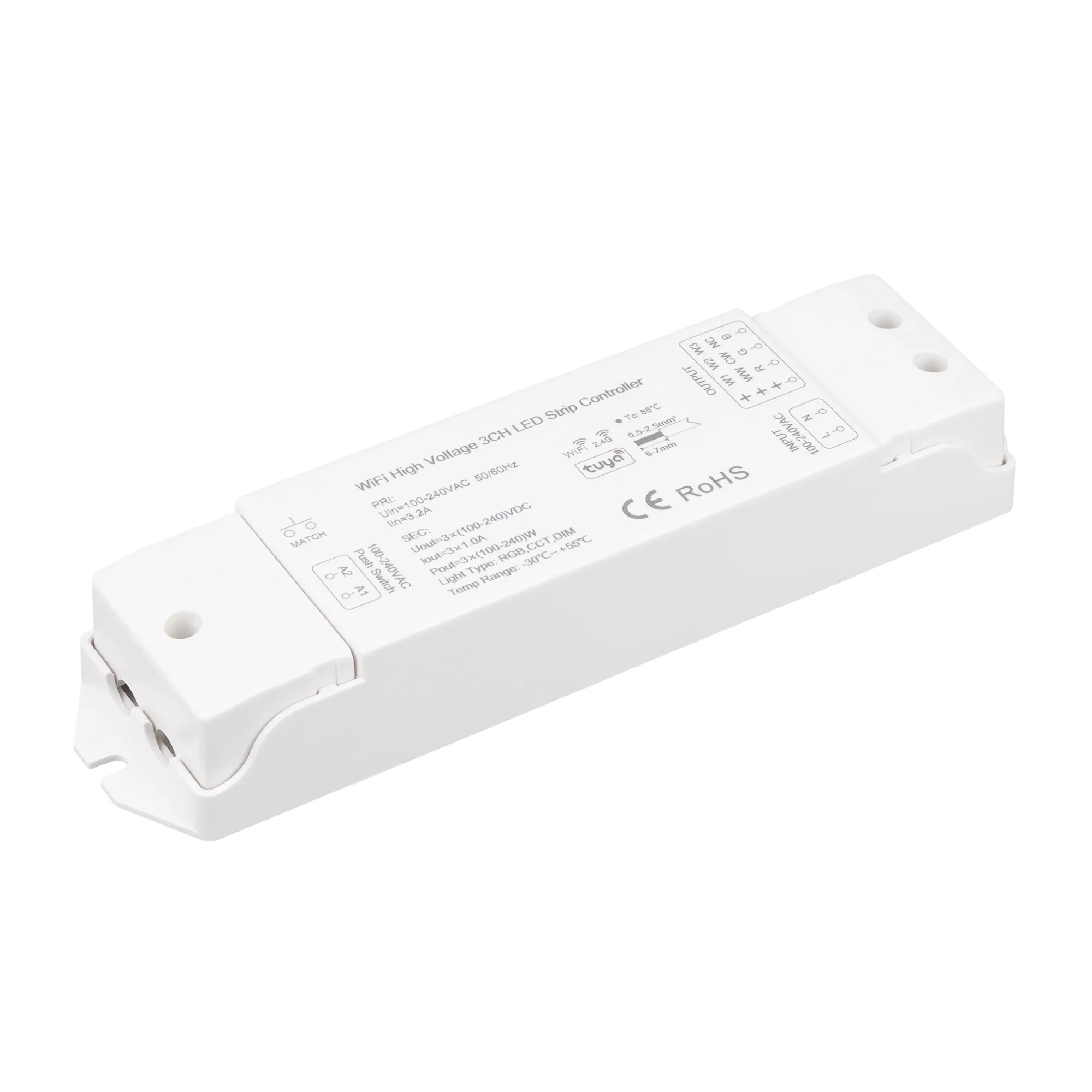 INTELLIGENT ARLIGHT Диммер SMART-PWM-103-72-SH-PS-SUF (230V, 3x1A, TUYA Wi-Fi, 2.4G) (IARL, IP20 Пластик, 5 лет) - Изображение