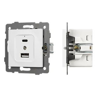Механизм USB розетки SCT-MUAC-PL-WH-V (5V, 3A, QC4) (Arlight, -) - Изображение